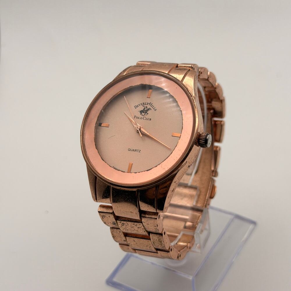 Chic Beverly Hills Polo Club Rose Gold-Tone Quartz Watch Working